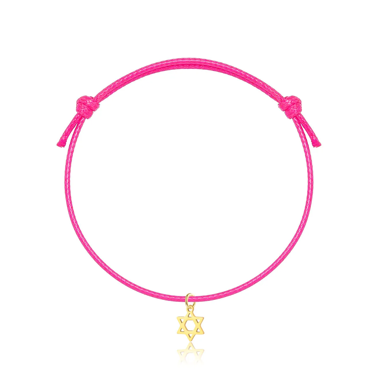 Stainless Steel Six-point Jewish Star Of David Charm Bracelet Women 2025 New Fashion Red Waxed Cord Handmade Simple Jewelry Gift