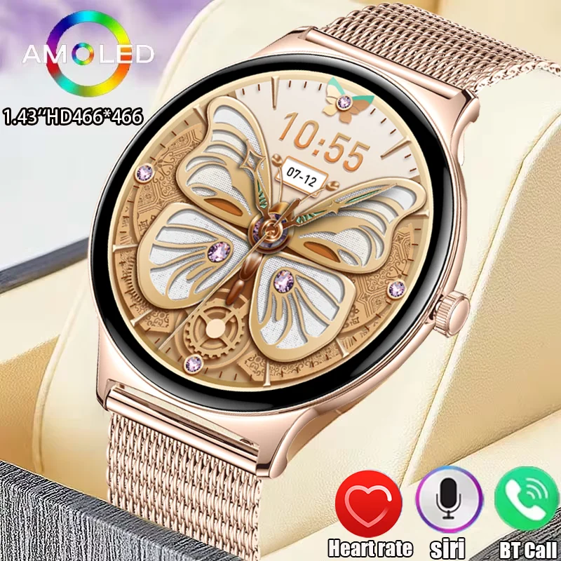 

For Huawei Xiaomi Smartwatch Female Heart Rate Sports Fashion Women's Watch Bluetooth Talk IP68 Waterproof smartwatch 2024 New