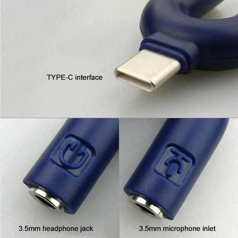 Adapter typu U podwójny typ C/3.5MM wtyczka do słuchawek Audio kabel rozdzielacz mikrofon złącze do Xiaomi Huawei MP3/4 odtwarzacz 1/2 sztuki