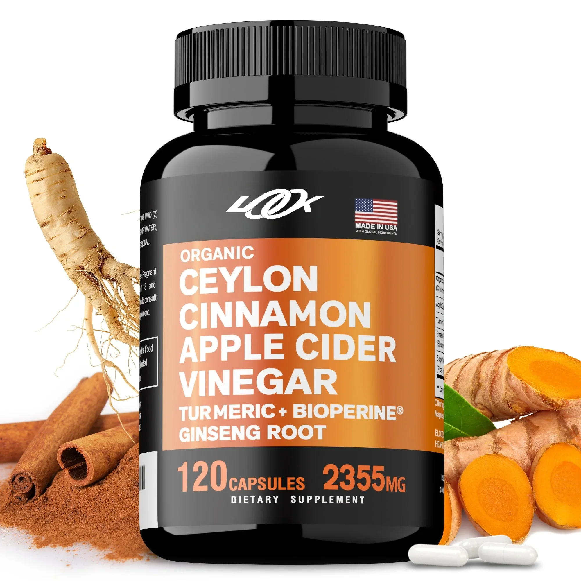 Ceylon Cinnamon Apple Cider Vinegar - Blood Circulation, Improves Digestion, Supports Joint & Skin Health, Boosts Immunity