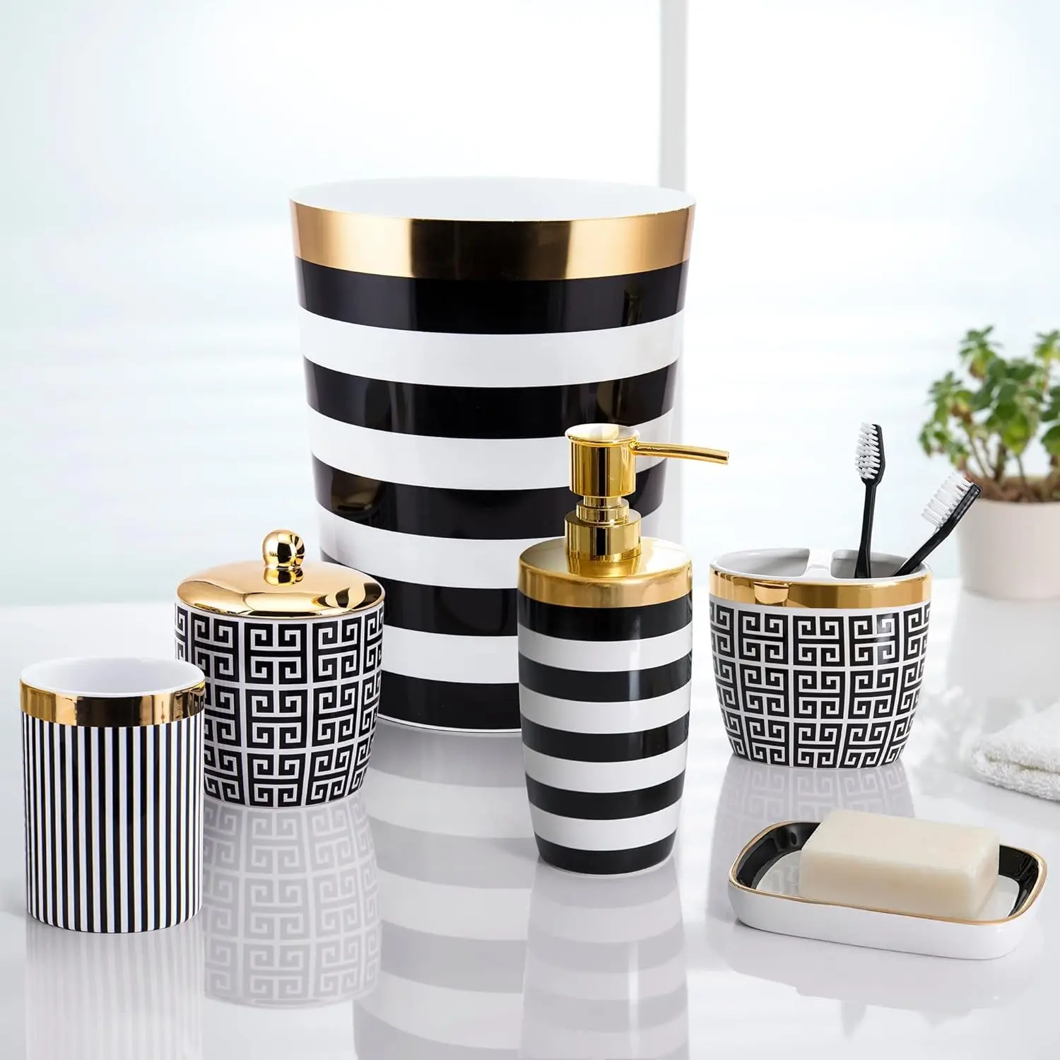 Premium Bathroom Accessories Set - Soap Dispenser, Toothbrush Holder, and Tumbler - Sleek Chrome Finish