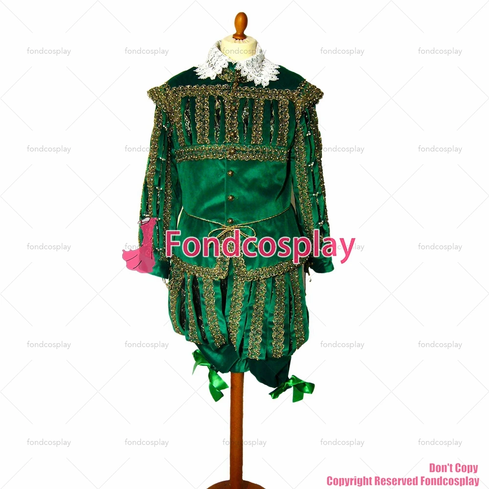 fondcosplay Halloween Medieval Men's Outfit Carnival Of Venice Mask Ball green jacket pants Cosplay Costume CD/TV[G954]