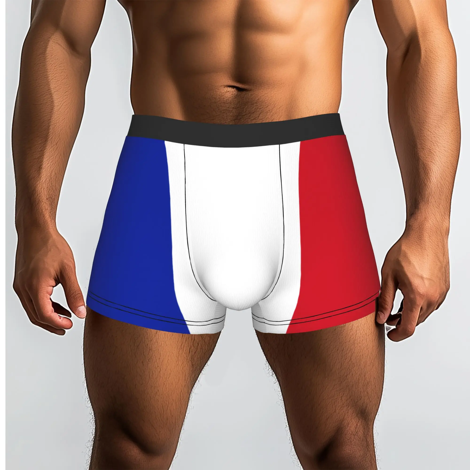 Customized Fashion Flag Of France Boxers Shorts Panties Male Underpants Stretch French Proud Briefs Underwear