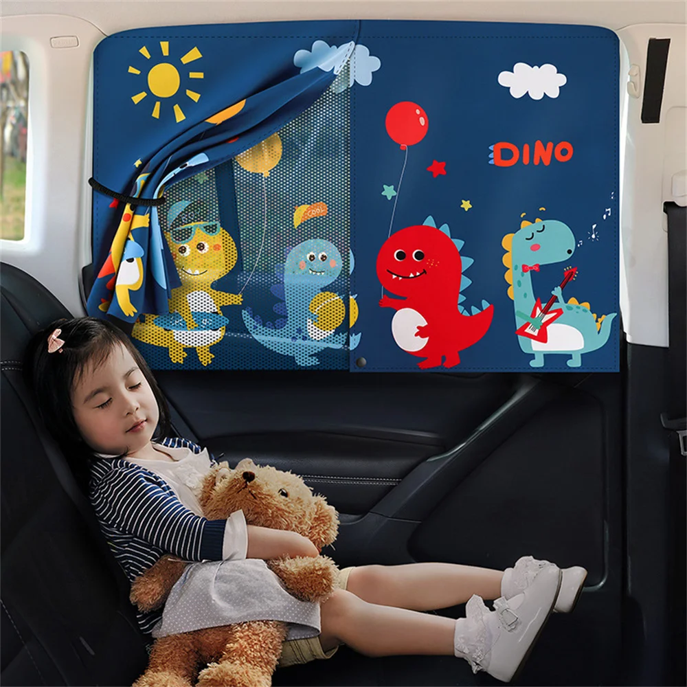 1pc Car Curtain Cute Spaceman Magnet Side Window Sunshades Windshield Sunshade Rear Side Auto Window Sunshade Cover For Children