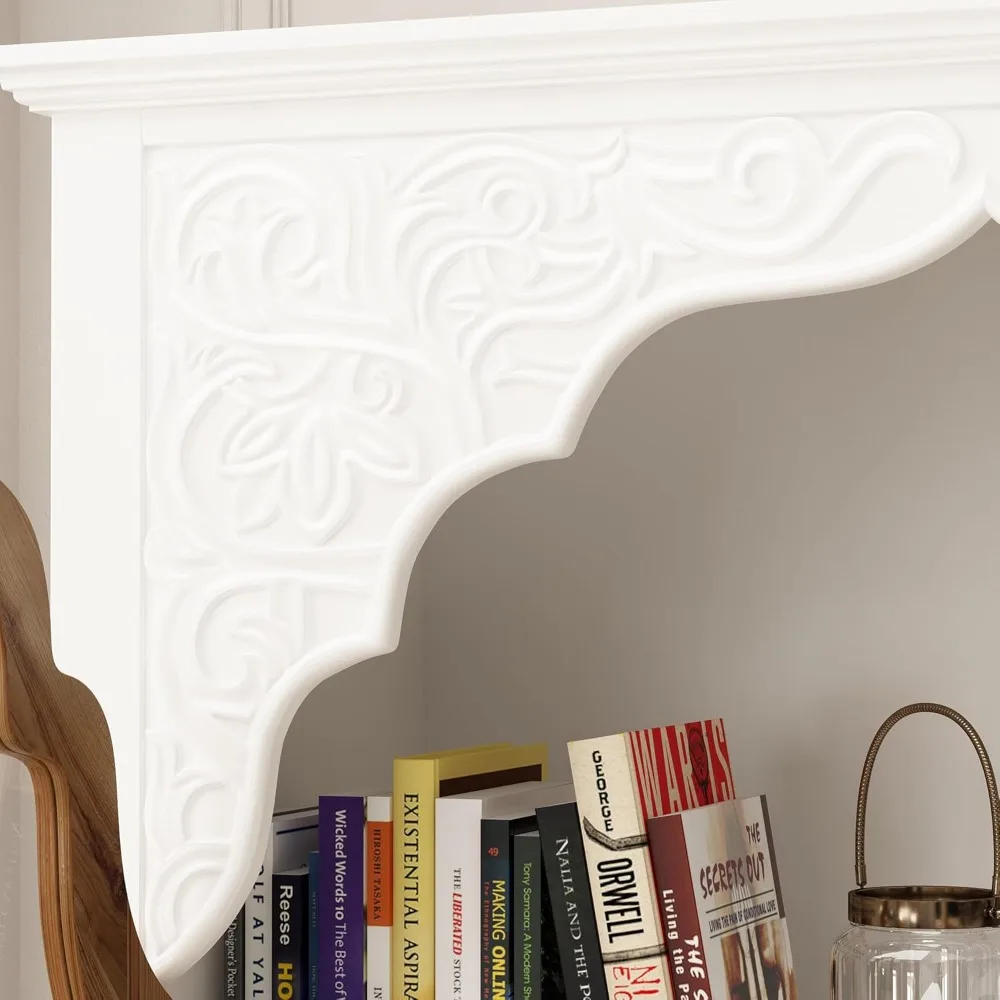 خزانة خشبية طويلة مع أبواب وأدراج وأرفف مفتوحة للمكتب المنزلي وغرفة المعيشة والدراسة وتنظيم الحمام