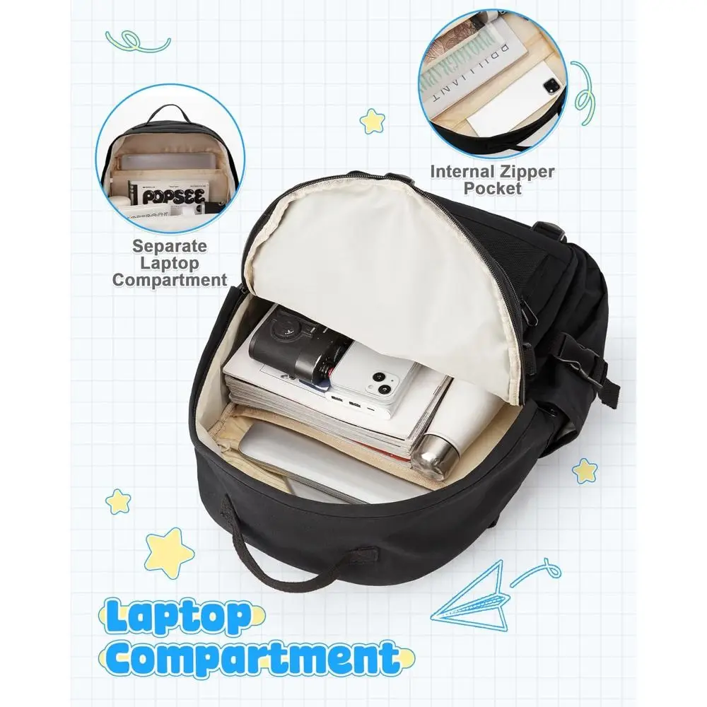 حقيبة ظهر مدرسية جديدة ذات سعة كبيرة متعددة الجيوب بتصميم لطيف حقيبة مدرسية متوسطة الطراز الجمالي حقائب نهارية غير رسمية متينة