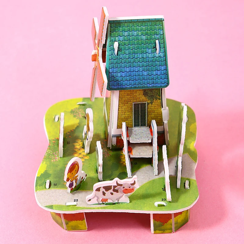 【BS】1 Stück Geschenke für Kinder 3D Dreidimensionales Bau-Puzzle-Modell Spielzeug DIY Handgemachtes Papier-Puzzle Lernspielzeug