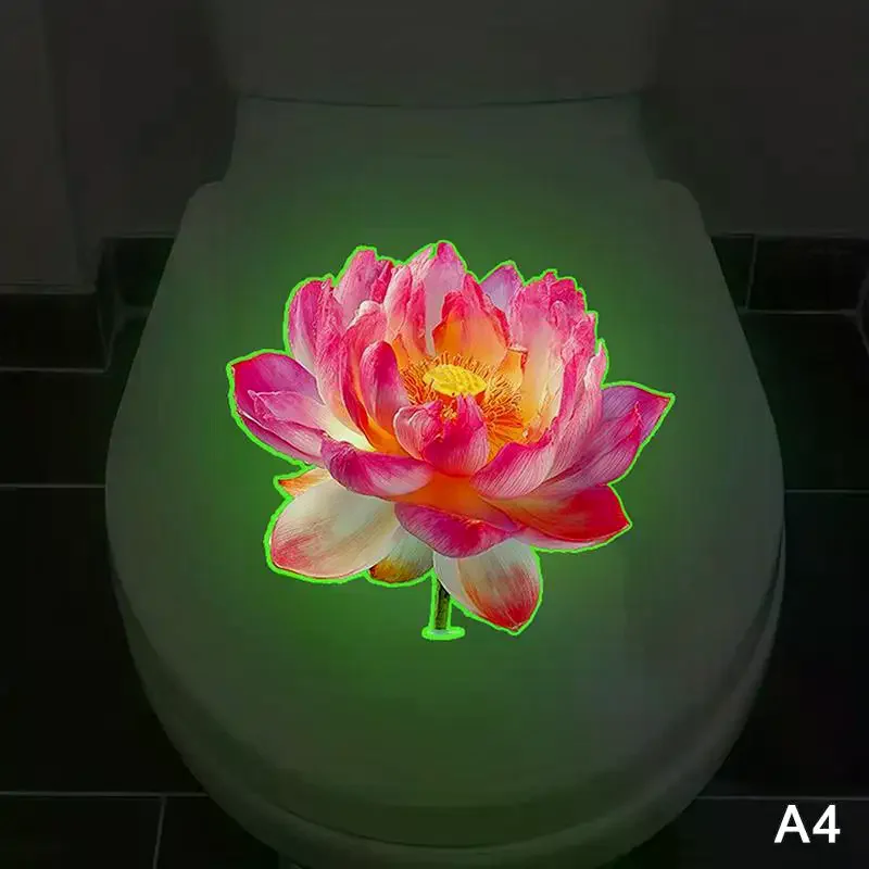 Glow-In-The-Dark Toilet Stickers Self-Adhesive Removable Suitable For Decoration On Toilets, Bathrooms, Windows And Walls