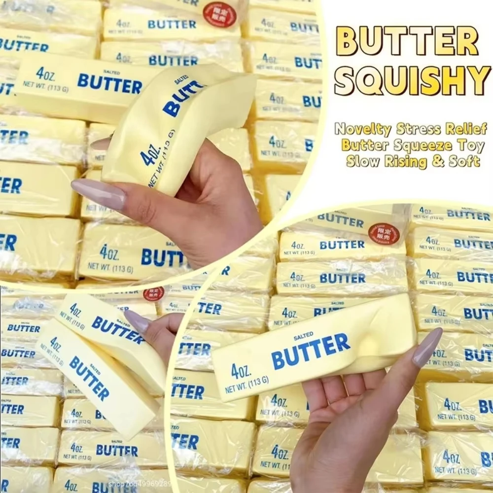 Squishy Elastic Butter Stick Fidget Toy Cheese Shape Stress Relief Game Funny Decompression Prank Squeeze Toy for Anxiety Relief view 4