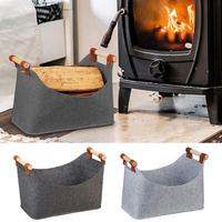 Wood Carrying Felt Bag Felt Wood Carrier Holders Soft Log Tote With Reinforced Handle Portable Outdoor Thickened Toys Storage