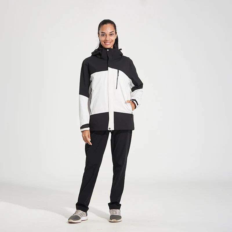 

Women 3 In 1 Leisure Down Jacket Autumn Winter Warm Inner Lining Down Coat Outdoor Ski Sports Stand Collar Windproof Outerwear