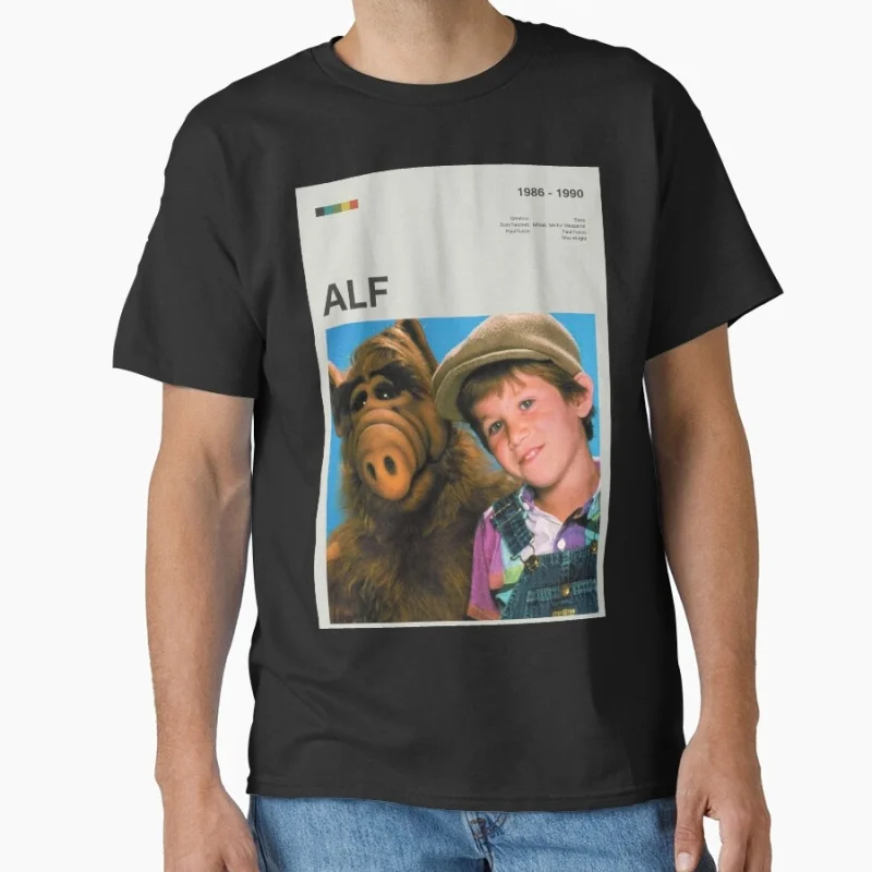 50801 Alf Men's T Shirts Tv Comedy Gordon Shumway Sitcom Cat Series Alien Hipster Tee Short Sleeve 100% cotton  All size tops