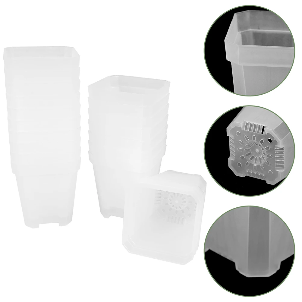 

24 Pcs Plant Pot Garden Flower Pots Planter Small Clear Container Mini Plastic Planters