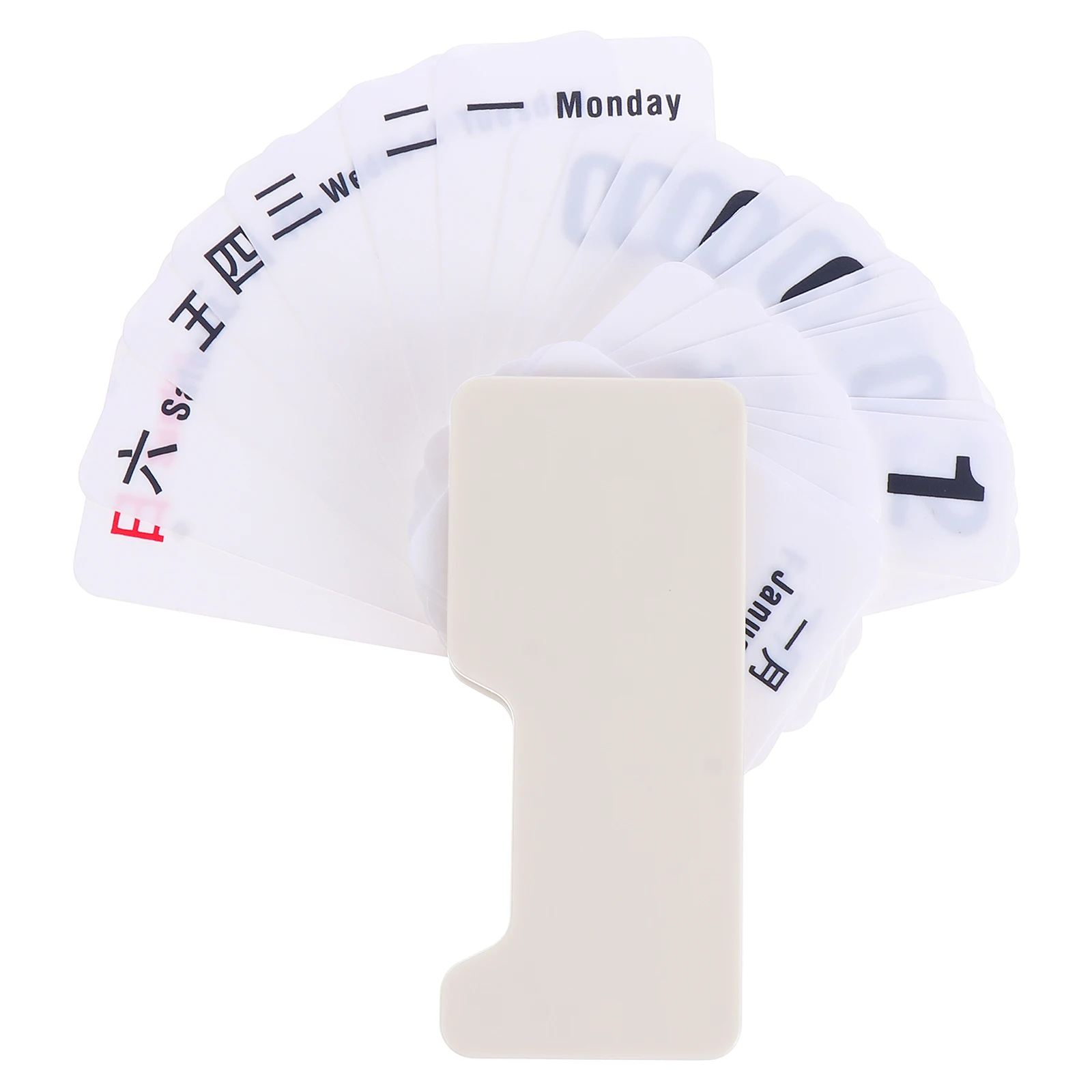 

Plastic Perpetual Calendar Simple Nordic Style Manual Paging Desk Decor Creative Tabletop Calendar for Home Dorm White Reusable