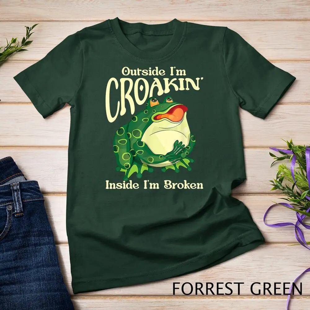 T-shirt Unisex esterna Im croakin Inside Im Broken Frog Lover Art