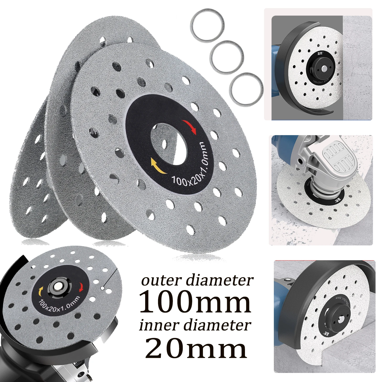 

Diamond Cutting Disc Blade 100mm Ceramic Tile Cutting Disc Porous Widened Cutting Blade for Angle Grinder Marble Porcelain Cutte