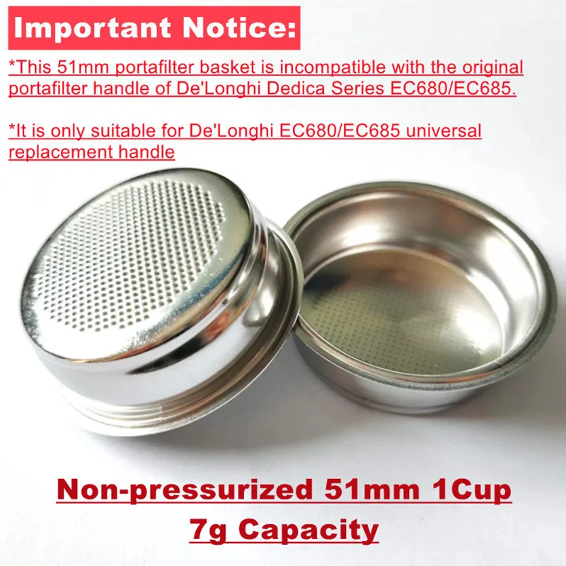 Coffee Filter Basket 58mm 54mm 51mm Portafilter Basket For De Longhi 1/2/4cup For Delonghi Breville Coffee Machine