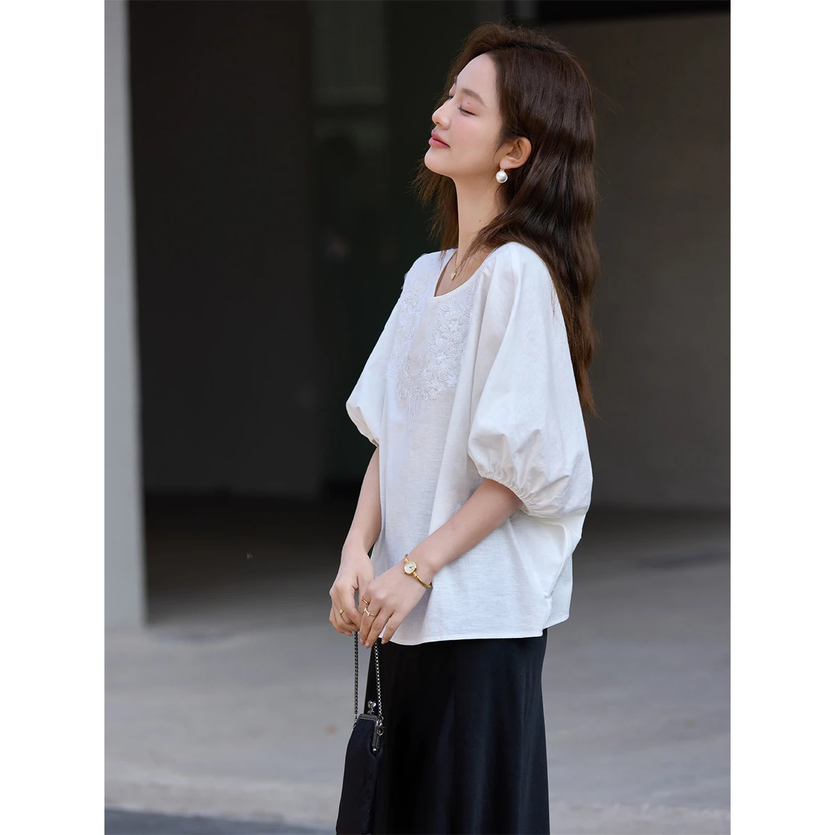 Blusa de Moda para Mujer VIMLY - Embroidery White reseña y precio