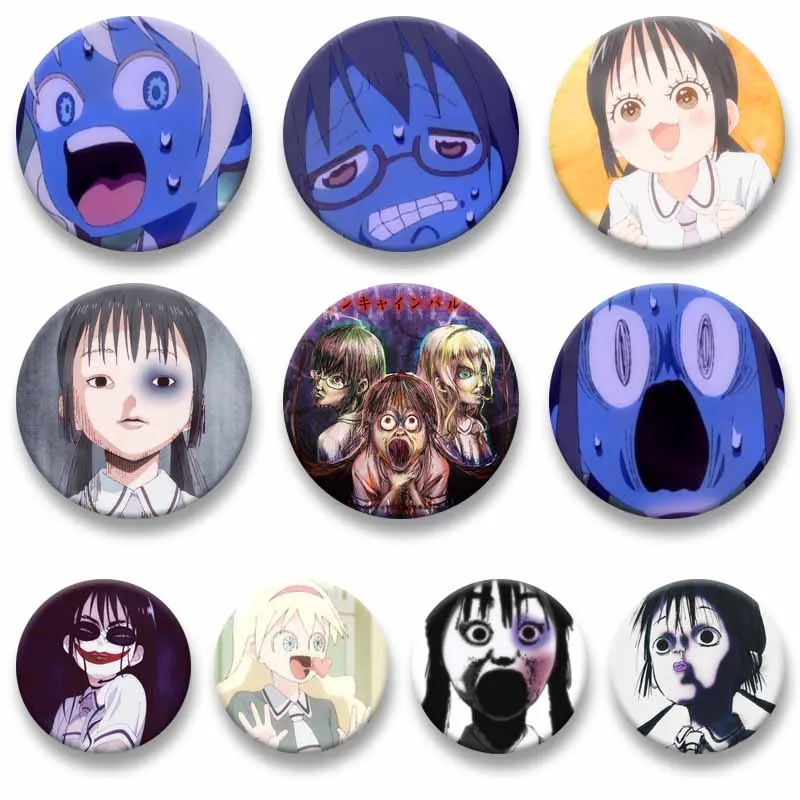 Creative Cartoon Character Brooch Asobi Asobase Anime Button Pins Manga Kasumi Nomura Badge Jewelry Backpack Shoes Accessories
