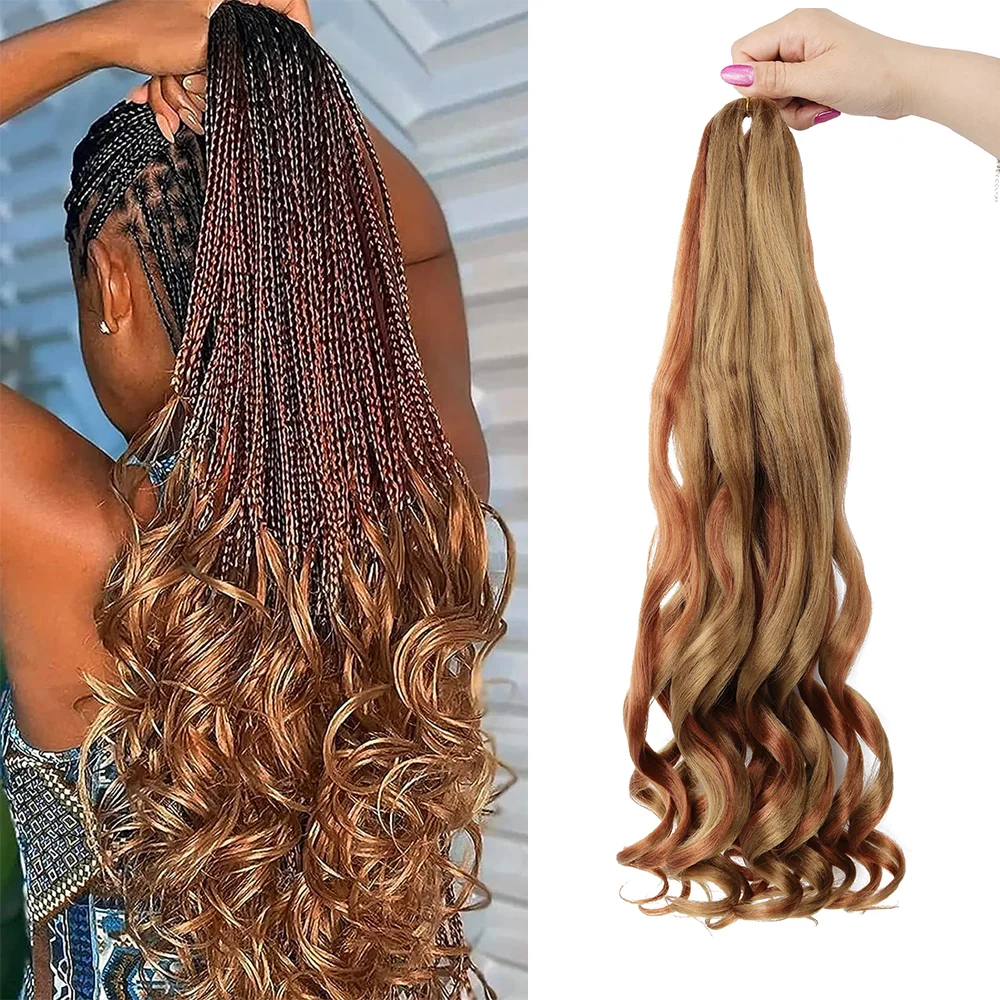 Sintético Bouncy Trança Cabelo, Ondulado Leve, Pré Esticado, Trança Fácil, Tranças Francês Curl, Extensões de cabelo para tranças