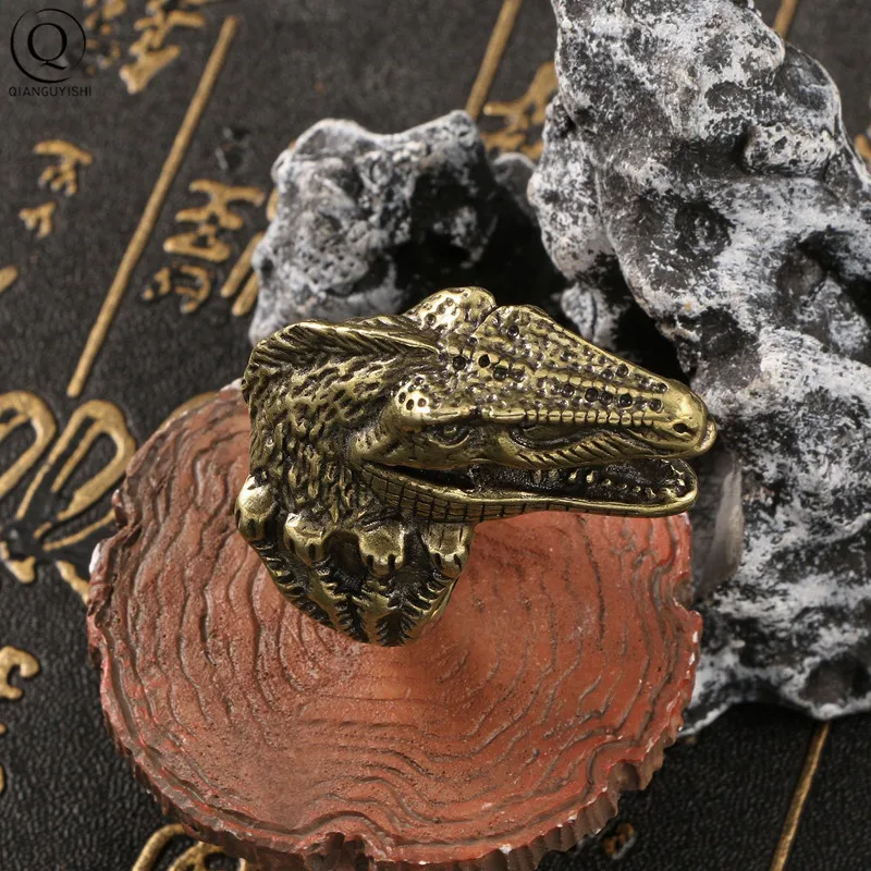 Brass Komodo dragon Ring Fashion Ring Party Jewelry Men\'s Adjustable Size Finger Ring Bands Copper Jewelry Animal Ring