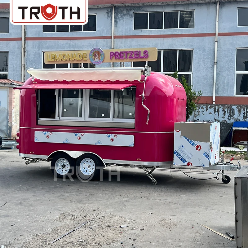 Mobile Kitchen Commercial Chicken Rotisserie Grill Fast Food Trailer With Full Kitchen Stainless Steel Food Cart Trailer