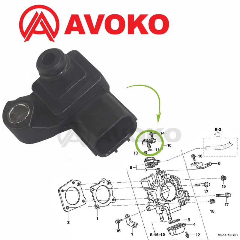 Intake Manifold Absoulute Map Sensor For Honda ACCORD CIVIC VII VIII Acura TSX RSX RL TL 37830-PNC-003 37830-PWC-003