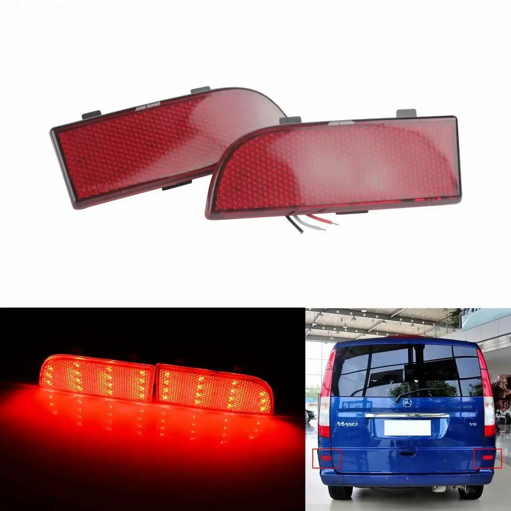 

Red Lens LED Rear Bumper Reflector Stop Brake Light For 03-14 Mercedes Vito W639