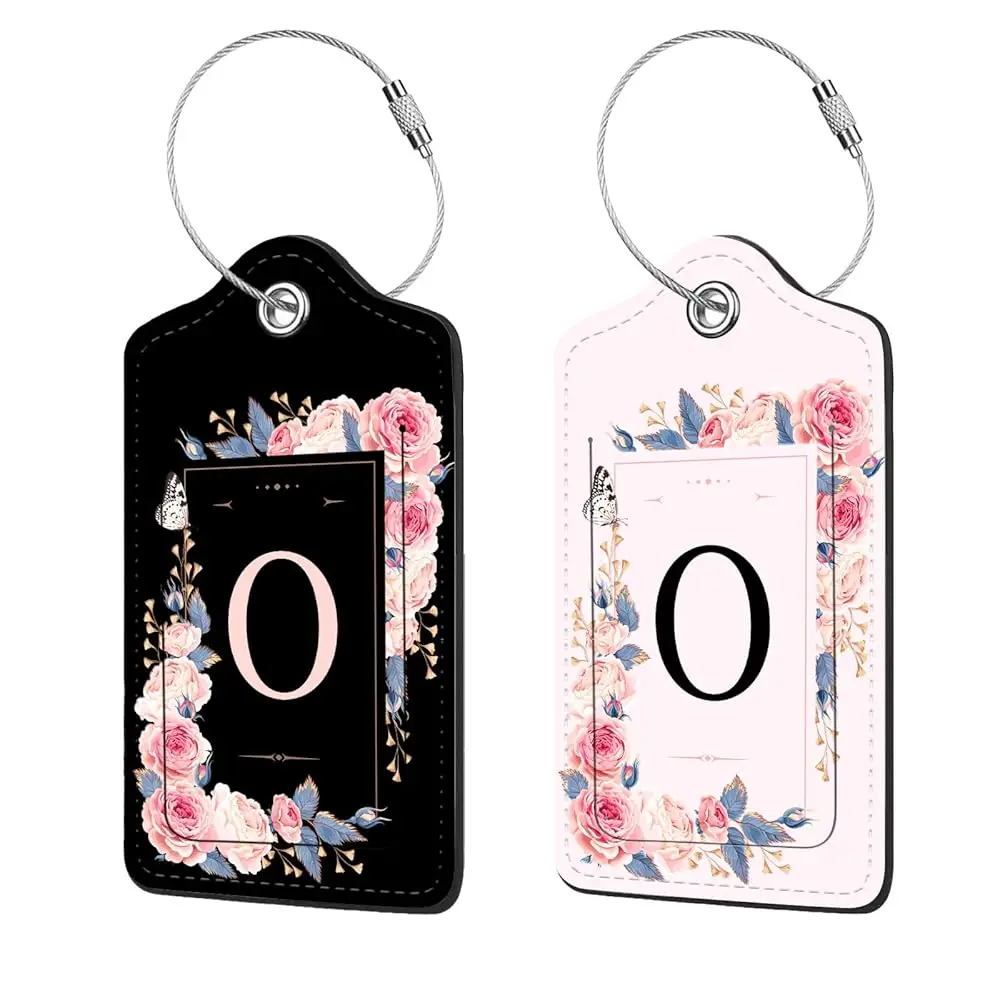 

2 шт. бирки для багажа из искусственной кожи с защитой конфиденциальности и именной табличкой, адресной картой, для путешествий и круизов, подходят для чемоданов