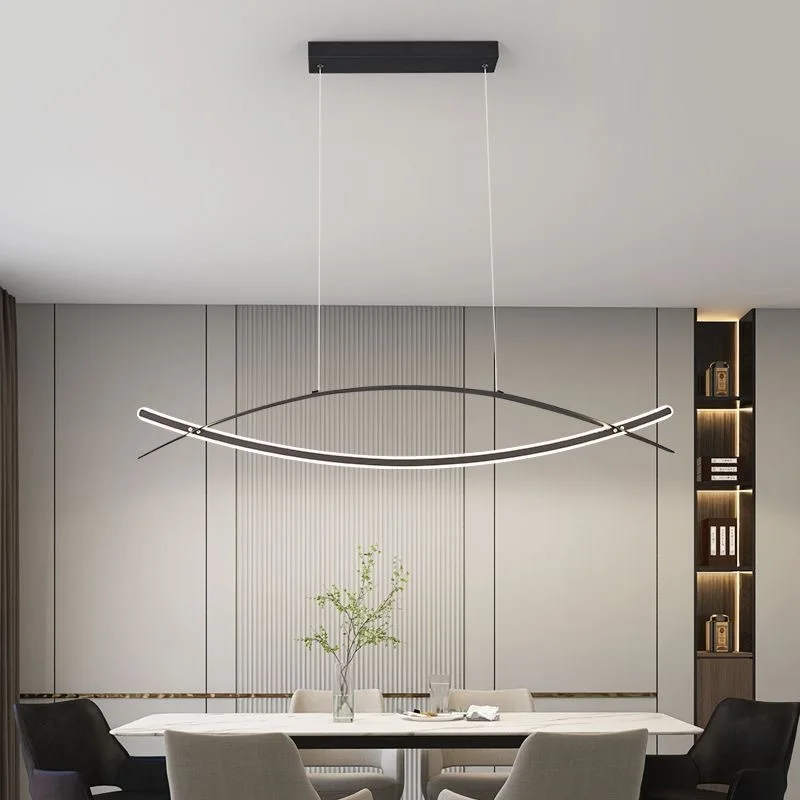 2023 Modern Led Simple Pendant Lamp Double Arc Creative Style Chandelier For Dining Room Living Room Deluxe Plating Color