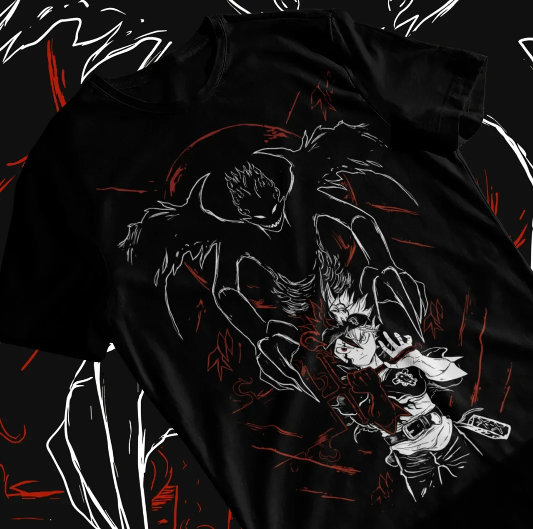 

Черная футболка с Рисунком Клевера астры Yuno, Аниме Манга, черная футболка с рисунком Аниме Манга, мягкая футболка