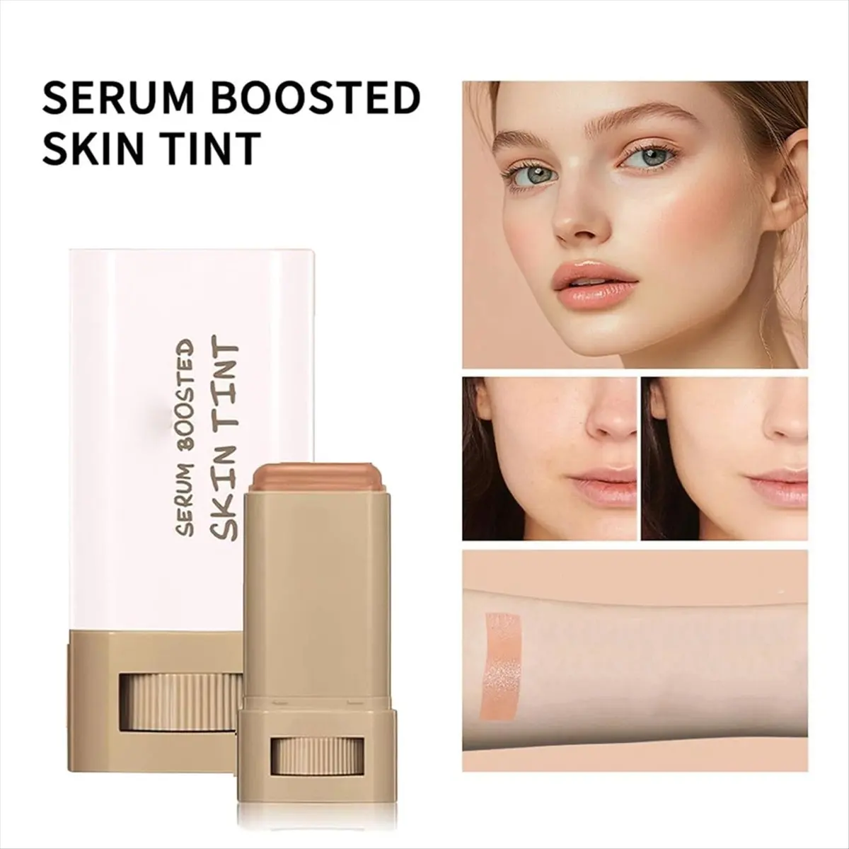【~ NEW BABQ】Foundation Stick Beauty Balm Serum Boosted Skin Tint, Solid Tinted Moisturizing Serum Contour Stick Foundation
