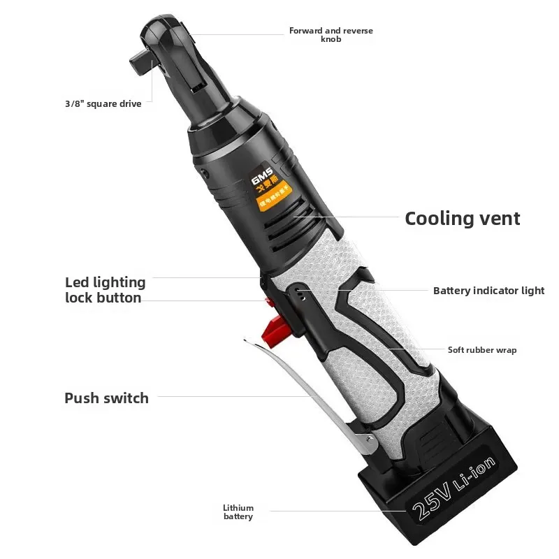 Electric Ratchet WStage Frame 90 Degree Right Angle To The Wrench Rench Lithium Battery Charging Impact Wrench Truss