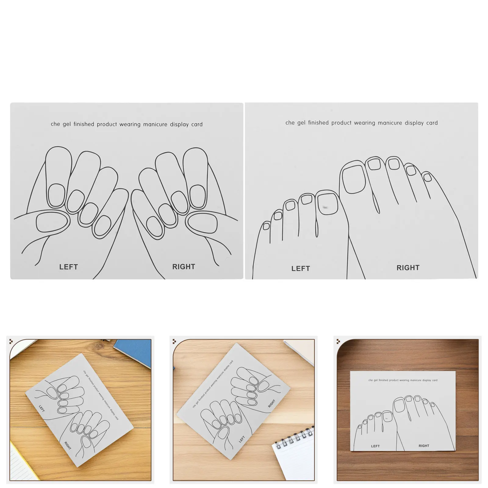 40Pcs Nail Tip Display Board Press on Nails Display Cards Realistic Hand Foot Design Reusable Sample Organizer Nail Set