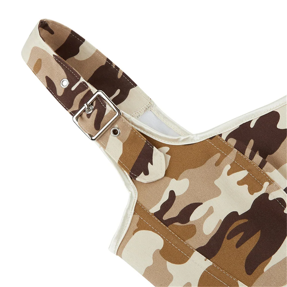 Women Retro Camouflage Corset Camisole Tops Sexy Khaki Adjustable Shoulder Strap Bustier Crop Tops Gothic Lace-up Vest Lingerie view 3