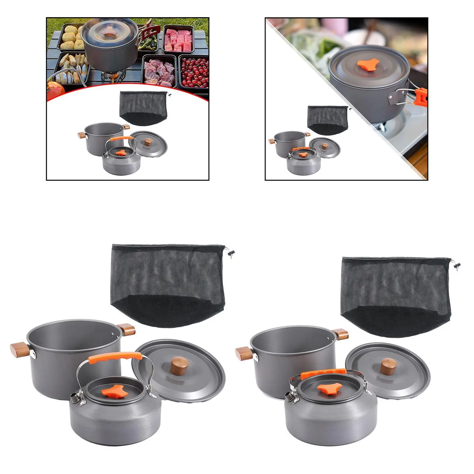 Portable Camping Cooking Set with Lid And Stockpot for Outdoor Adventures