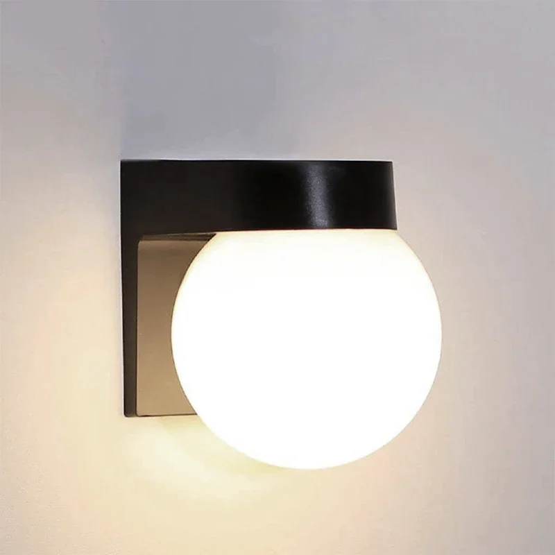 Modern E27 LED Wall Lamps Acrylic Glass Ball Wall Lights Outdoor Sconces for Passage Corridor Bedroom Bedside Up Down Wall Lamp