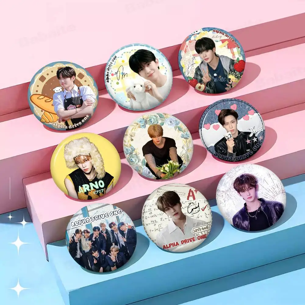 Footwear A-ALPHA D-Drive O-One Creative Pins Funny Round Snap-in Brooch Badge Backpack Hat Accessories Jewelry Gifts for Friend