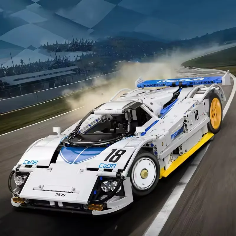 テクニカルカダ MOC 787B 1:10 ブロック組み立て式耐久レーシングカーモデルキット 1797ピース 組み立て玩具 大人 子供向けギフト