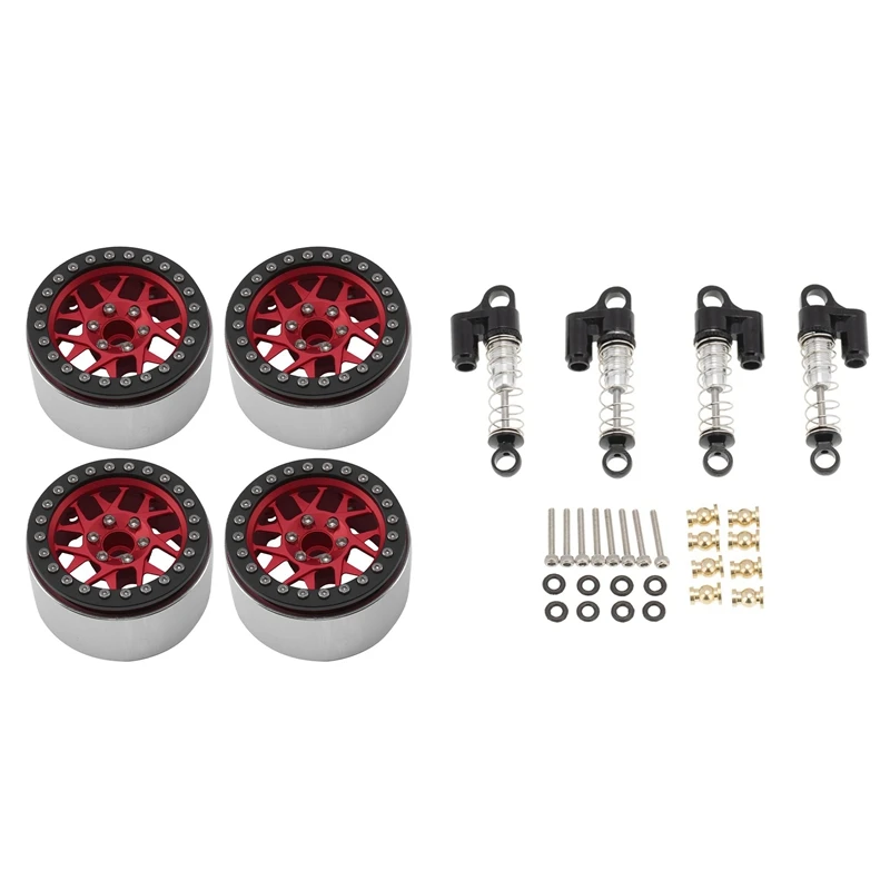 

Амортизатор для осевого автомобиля SCX24 1/24 RC с 4 шт. 2,2 Beadlock ступицы обода колеса для 1/10 RC Car Axial SCX10