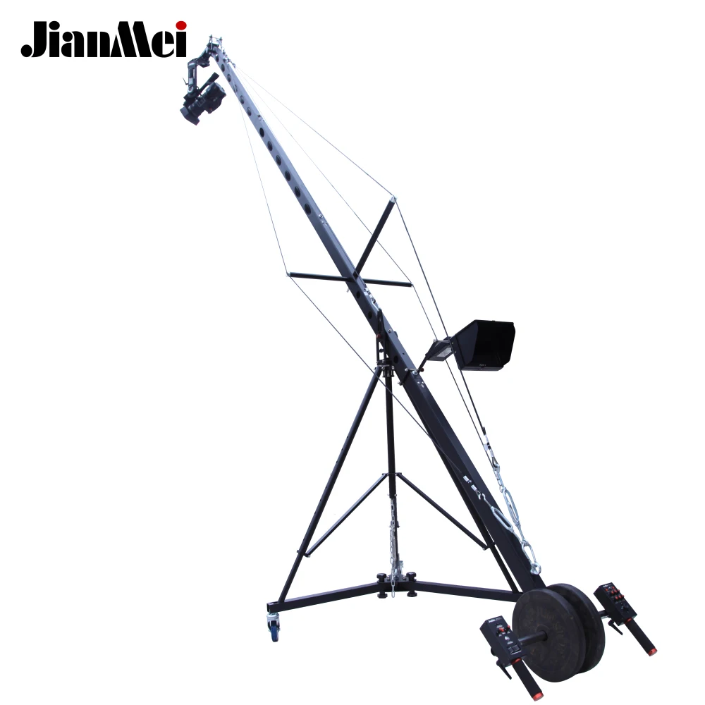 Jianmei Wholesale Price Portable 4 Meter Camera Crane Kit Dismountable Indoor Shoot Jimmy Jib With Heavy-duty Adjustable Tripod