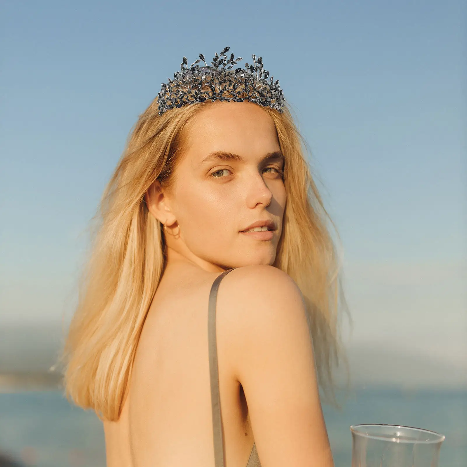 

1 шт., черная корона невесты со стразами, свадебная повязка на голову, свадебный аксессуар для волос, украшение для волос на свадьбу, подарок на день рождения, украшение для волос