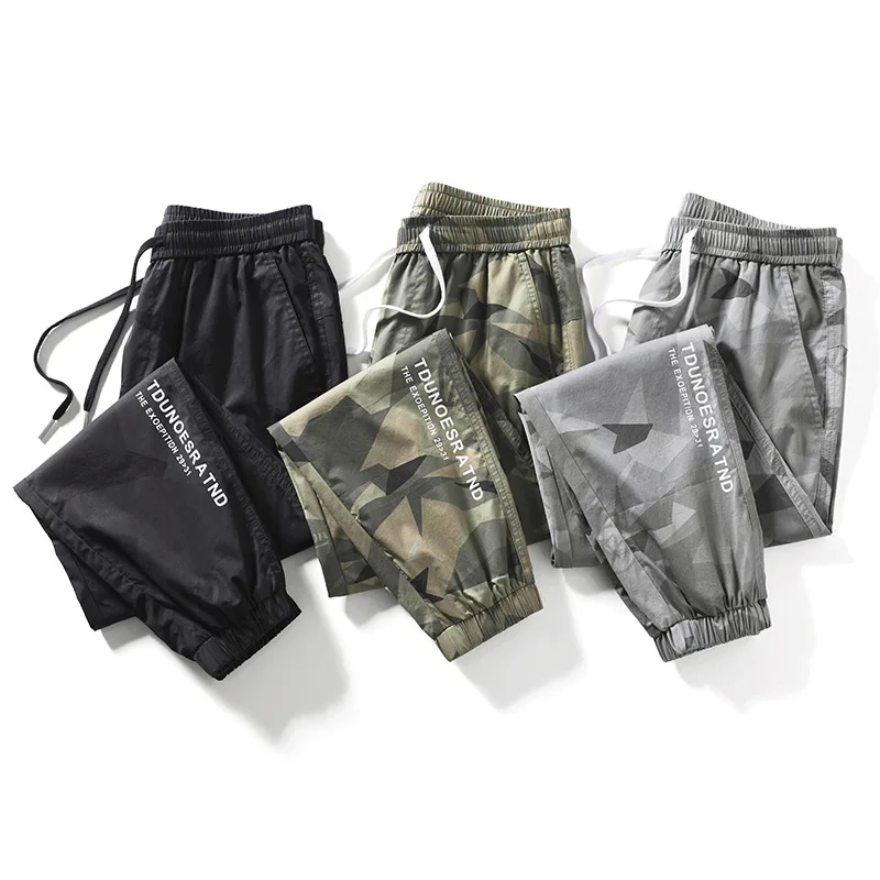 Cargo Broek Heren Casual Camouflage Werkkleding Broek Broek Outdoor Elastische Taille Trekkoord Joggingbroek Stijlvol Comfortabel