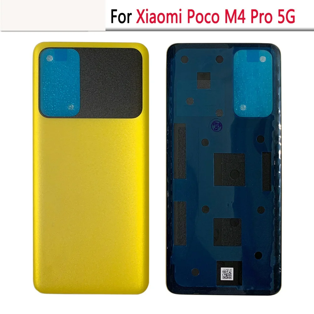 Back cover For Xiaomi Poco M4 Pro 4G/5G Battery Back Cover Glass Panel Rear Door Battery Housing Case Adhesive Replace