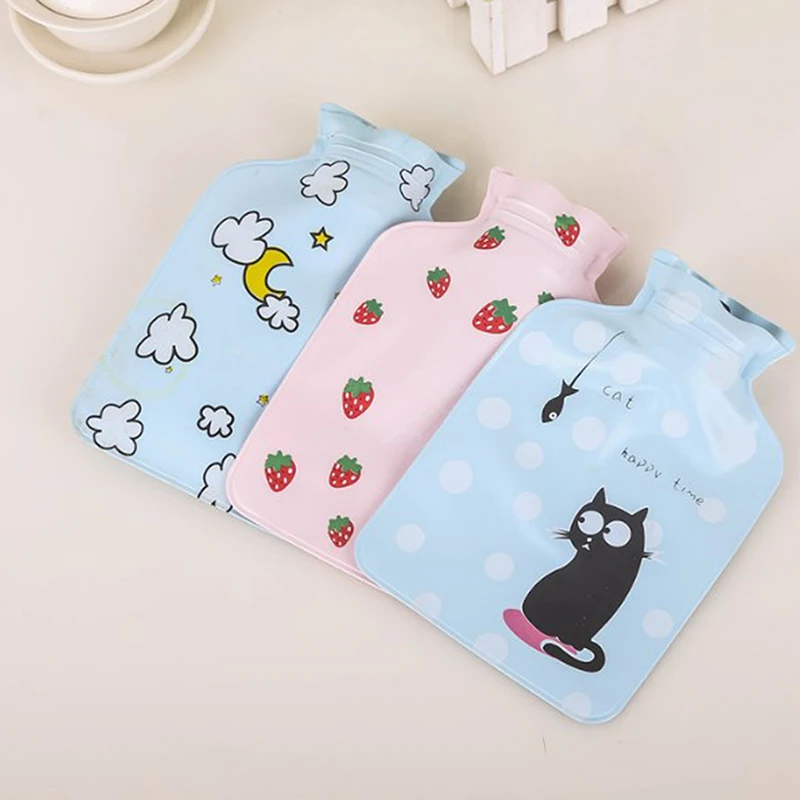 PVC Mini Hot Water Bag Cute Cartoon Hot Water Warmer Screw Portable Hand Warmer Water-filling Hot-water Bag Home Warming Product