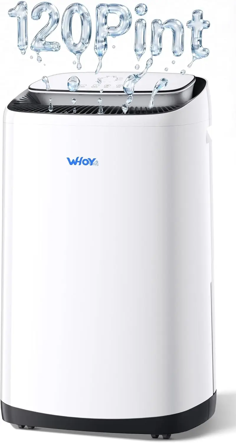 

Smart Dehumidifier for Basement, 6000 Sq Ft, 120 Pints Max with App Control and Drain Hose