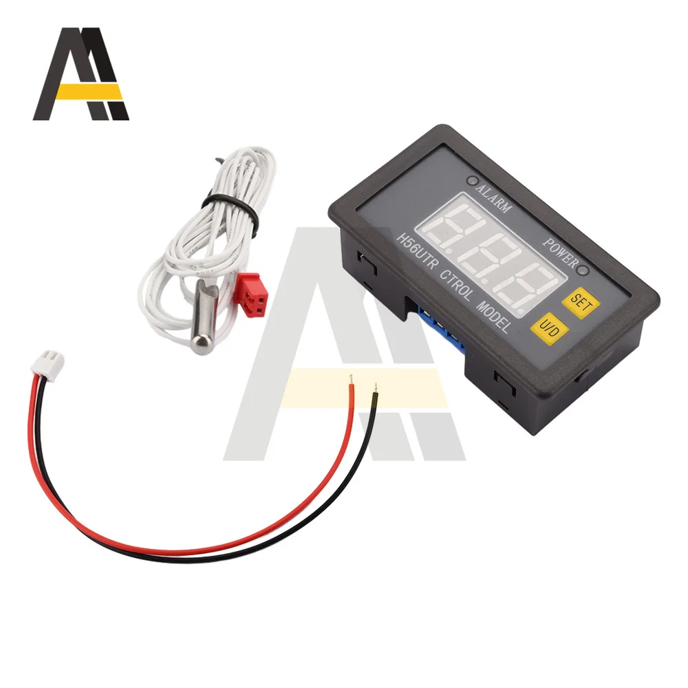 H56TR 디지털 온도 컨트롤러 NTC 프로브가있는 열/냉각 제어 장비 AC220V DC12/24V가있는 LED 디스플레이 온도 조절기