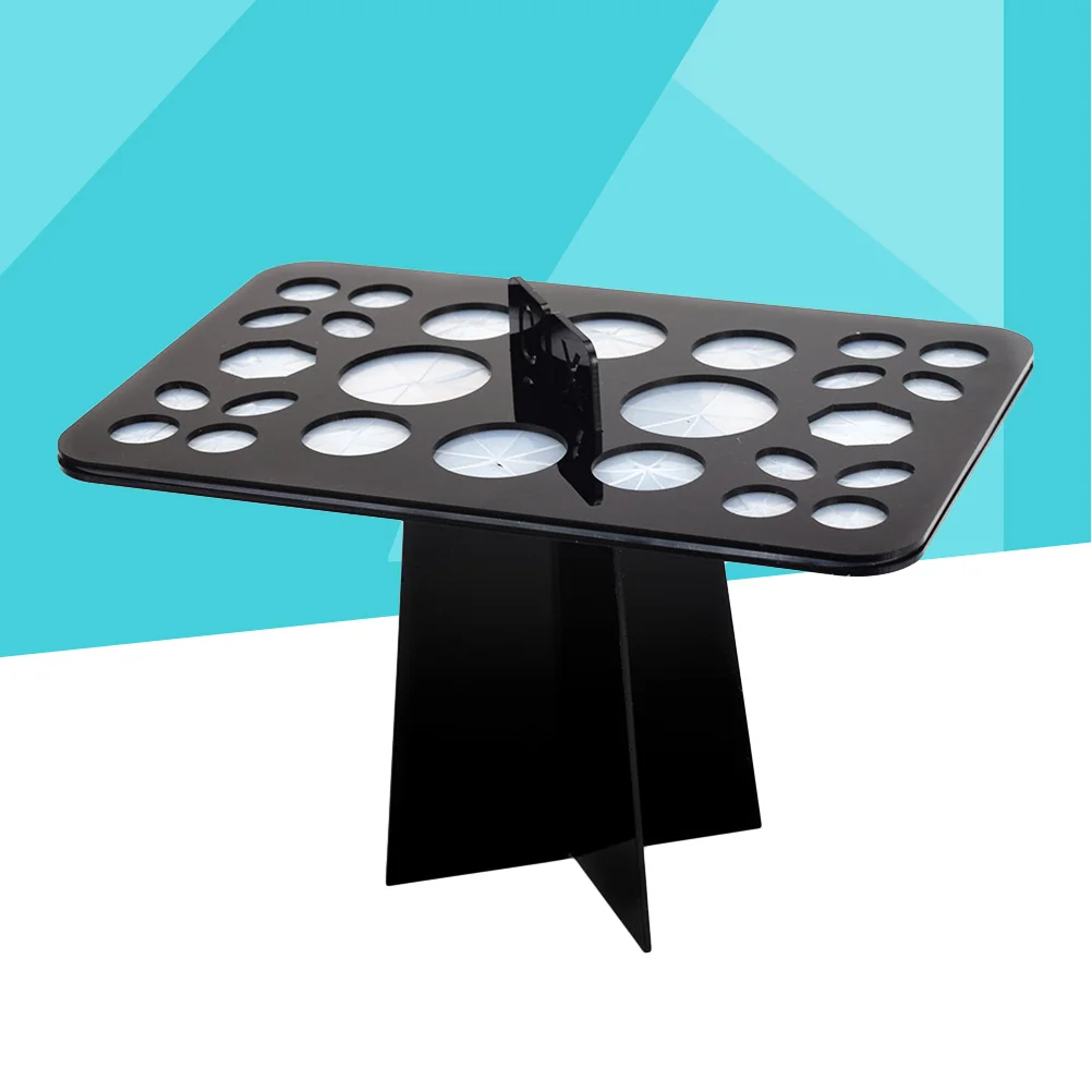 1 قطعة منظم فرش التجميل أكريليك 26 فتحة حامل متين خفيف الوزن فرشاة للمكياج حامل مسمار الفن تجفيف الرف التخزين