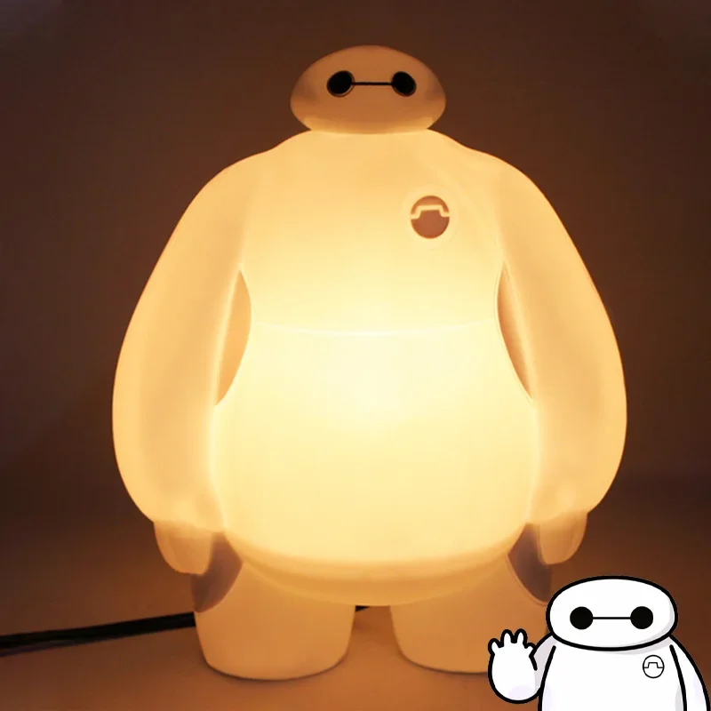 Disney Big Hero 6 Baymax 3D ABS Lamp Home Children's Night Light Table Lamp Birthday Party Decor Valentine's Day Bedside Lamp