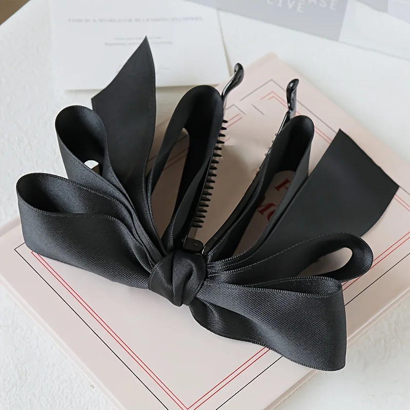 عبوتان، متوفرة بلونين، مشابك شعر أنيقة على شكل فيونكة مناسبة للمناسبات الرسمية والملابس غير الرسمية - مشابك شعر عصرية ومتعددة الاستخدامات مناسبة لتسريحات الشعر المضفرة والكعك والذيل الحصان والأعلى